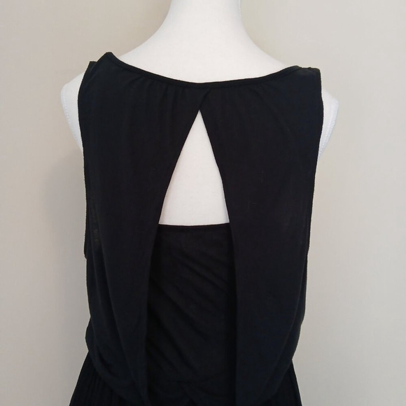 Free People Cowl Neck Sleeveless Two Timer Dress Open Back Black Size Medium - Picture 6 of 11
